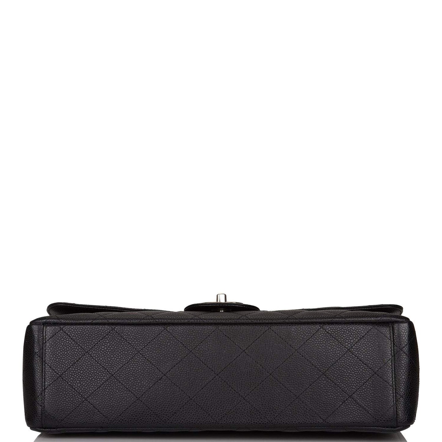 Chanel Maxi Classic Double Flap Bag Black Quilted Caviar Silver Hardware