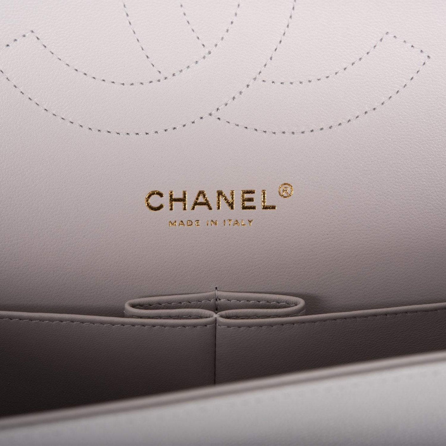 Chanel Light Gray Quilted Caviar Jumbo Classic Double Flap Bag Light Gold Hardware