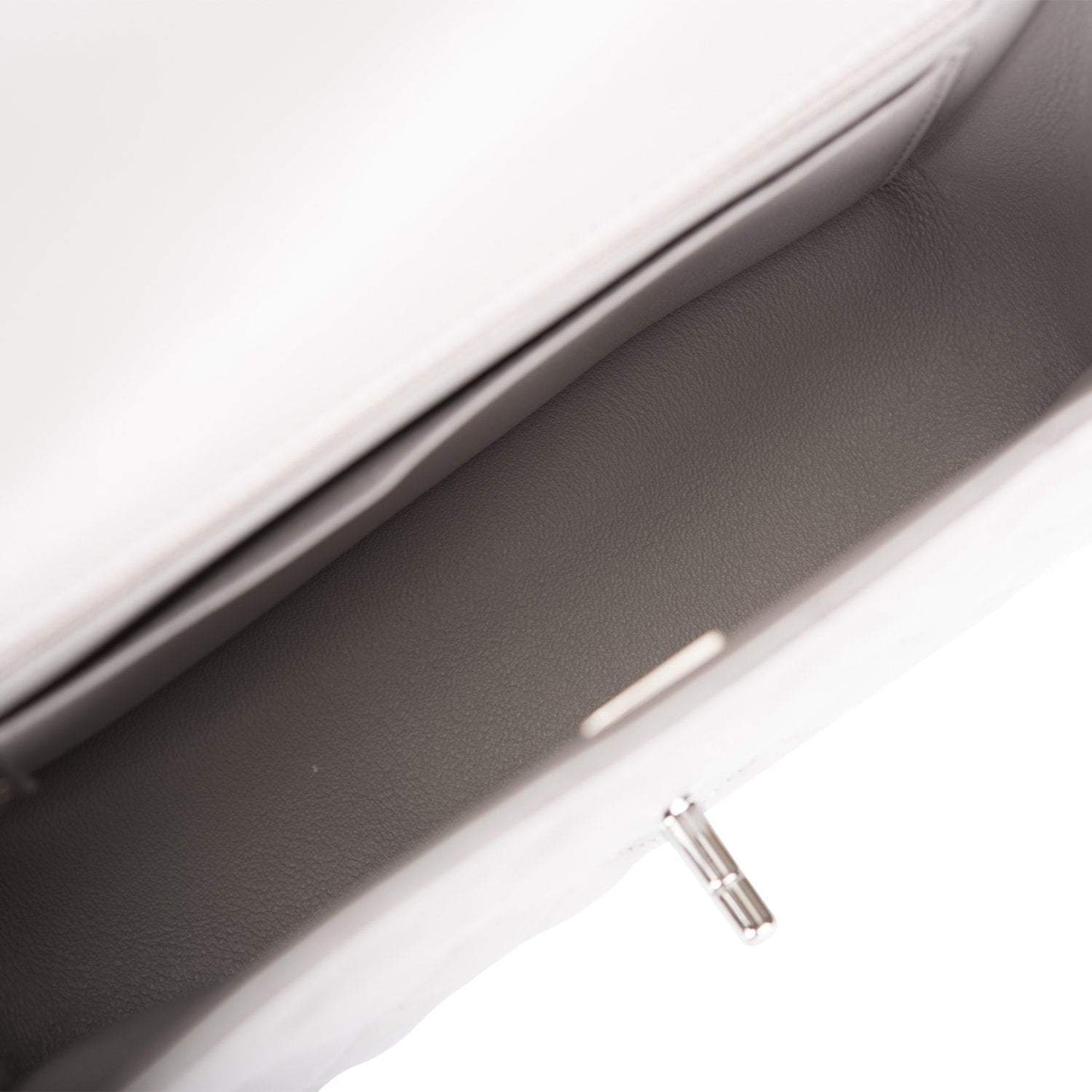 Chanel Light Gray Quilted Lambskin Rectangular Mini Classic Flap Bag Silver Hardware