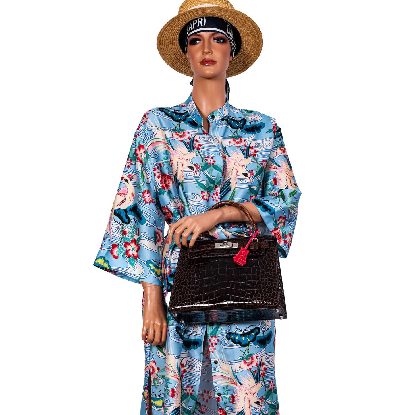 Hermes Kelly 28 Sellier Macassar, Ebene, Miel and Rose Extreme Alligator Palladium Hardware - 2021, Z