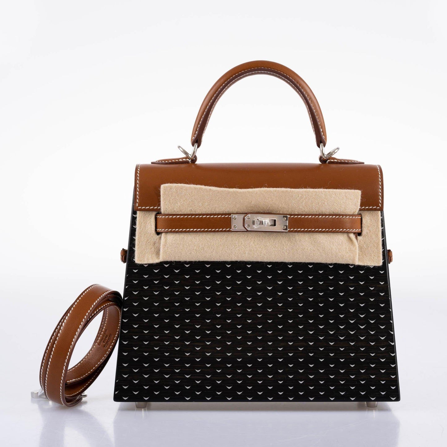 Hermes Kelly Wood 22 Bog Oak, Aluminum & Barenia with Palladium Hardware - 2021, Z