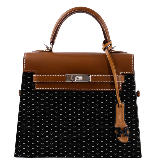 Hermes Kelly Wood 22 Bog Oak, Aluminum & Barenia with Palladium Hardware - 2021, Z