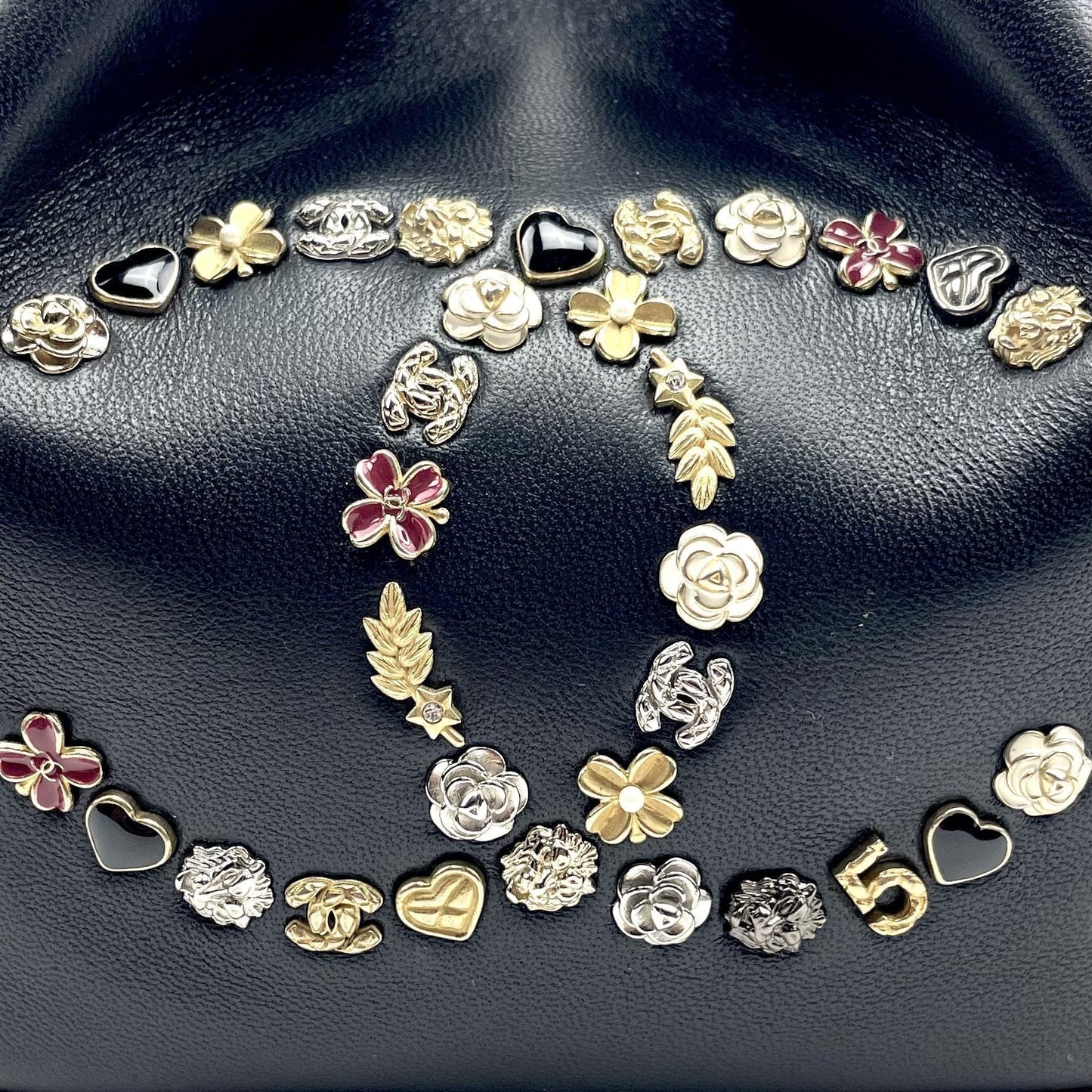 Chanel Logo Charm CC Lambskin Drawstring Bucket Bag