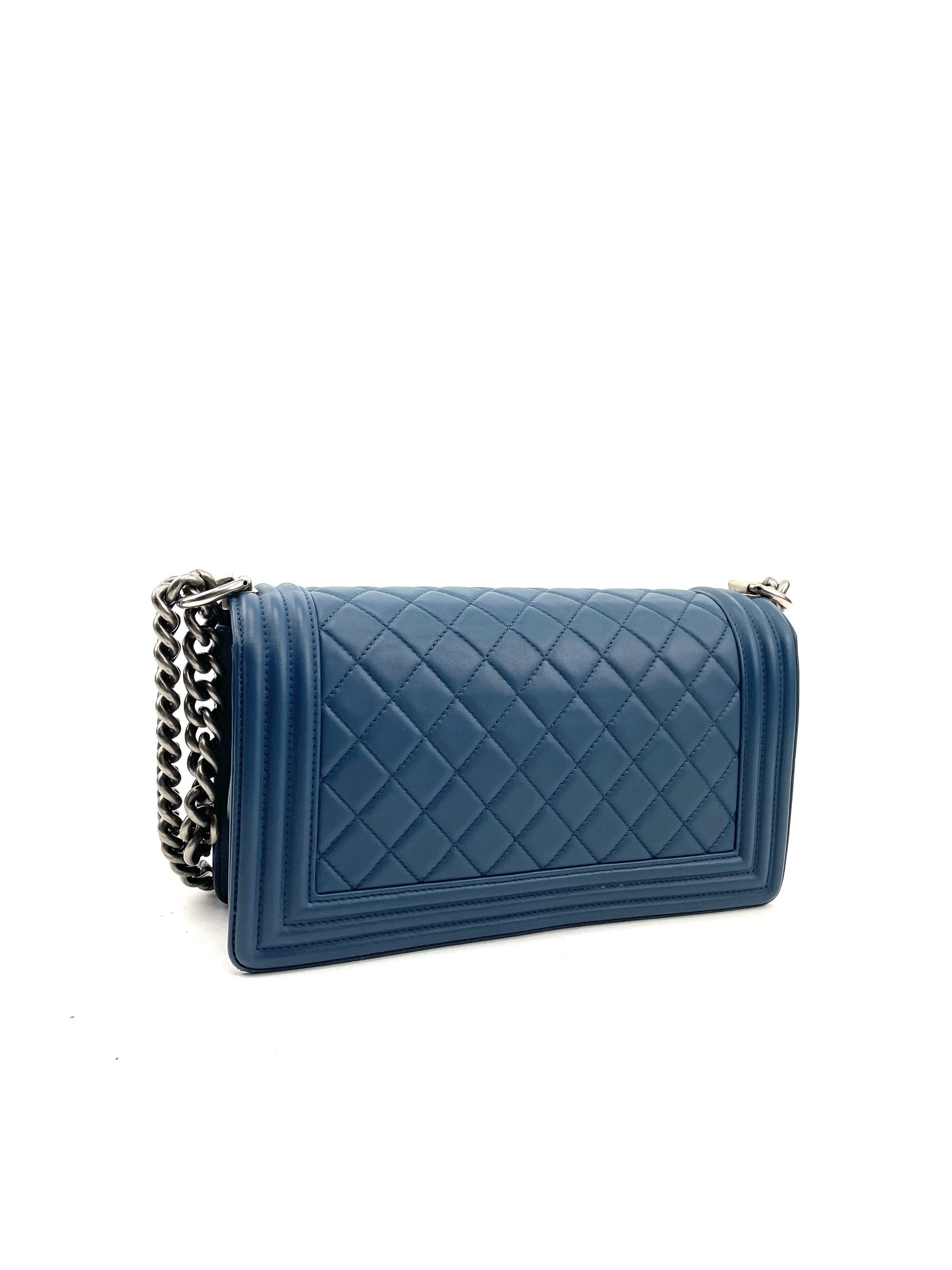 Chanel Medium Quilted Boy Bag Blue