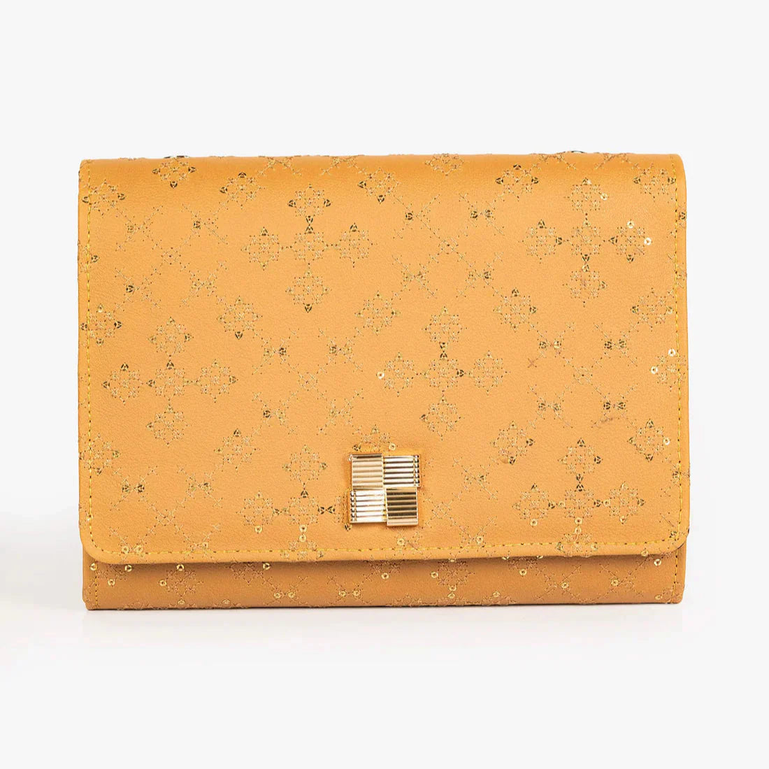 Sequin Embroidered Clutch – Yellow - Exclusu