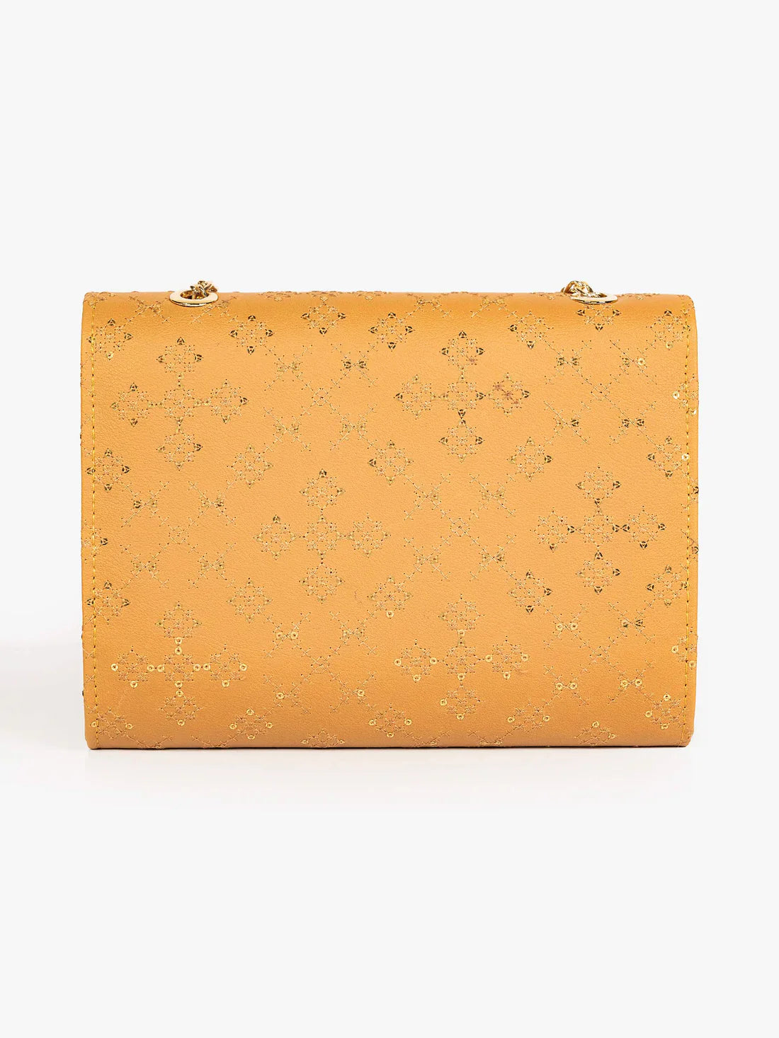 Sequin Embroidered Clutch – Yellow - Exclusu