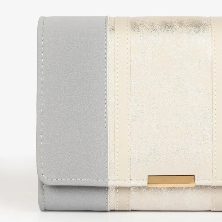 Two-Toned Shimmer Clutch – Grey - Exclusu