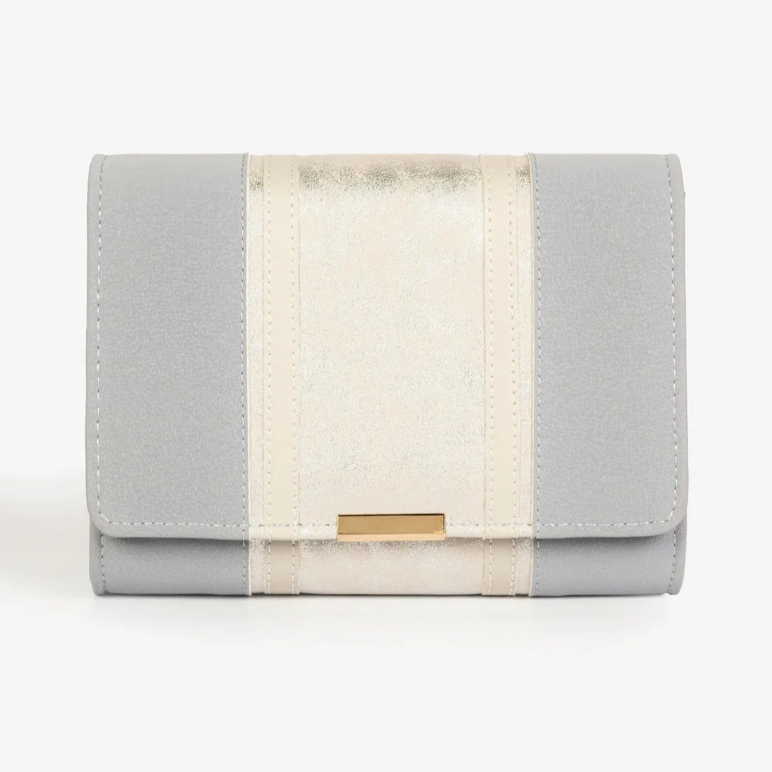 Two-Toned Shimmer Clutch – Grey - Exclusu