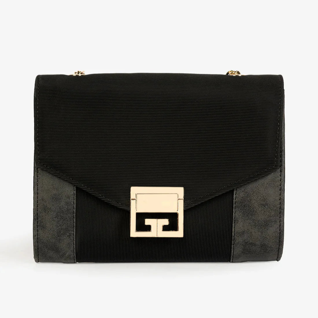 Classic Clutch with Brooch – Black - Exclusu