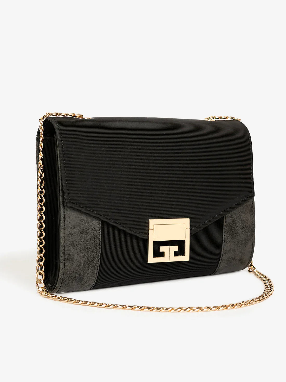 Classic Clutch with Brooch – Black - Exclusu