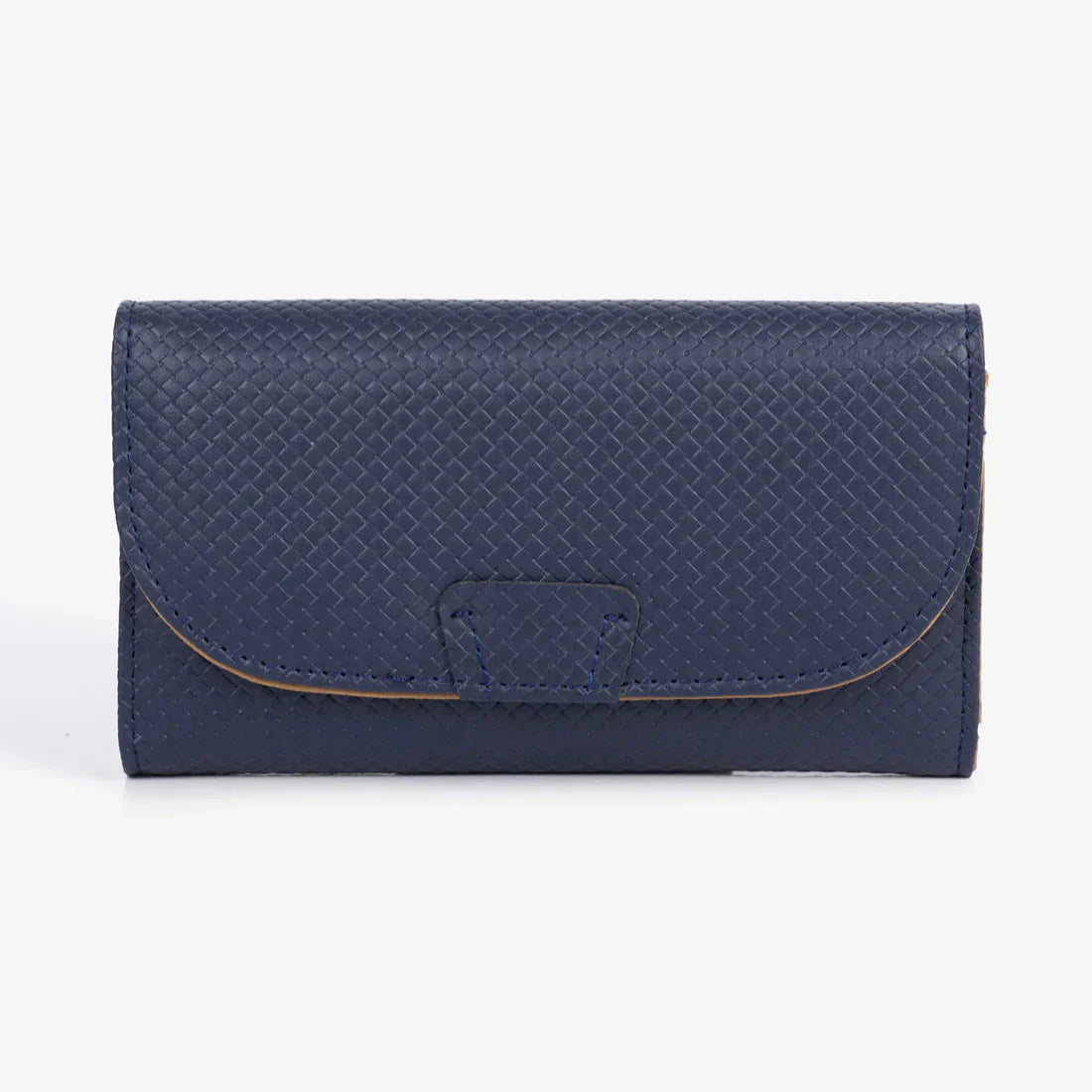 Textured Flap Wallet – Navy - Exclusu