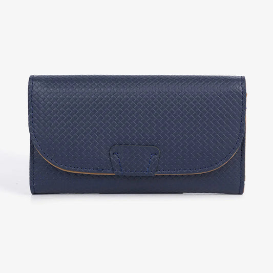Textured Flap Wallet – Navy - Exclusu
