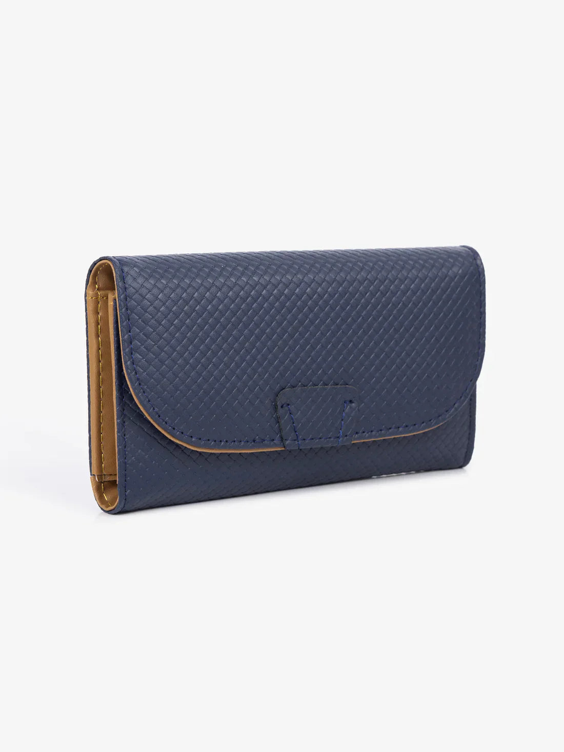 Textured Flap Wallet – Navy - Exclusu