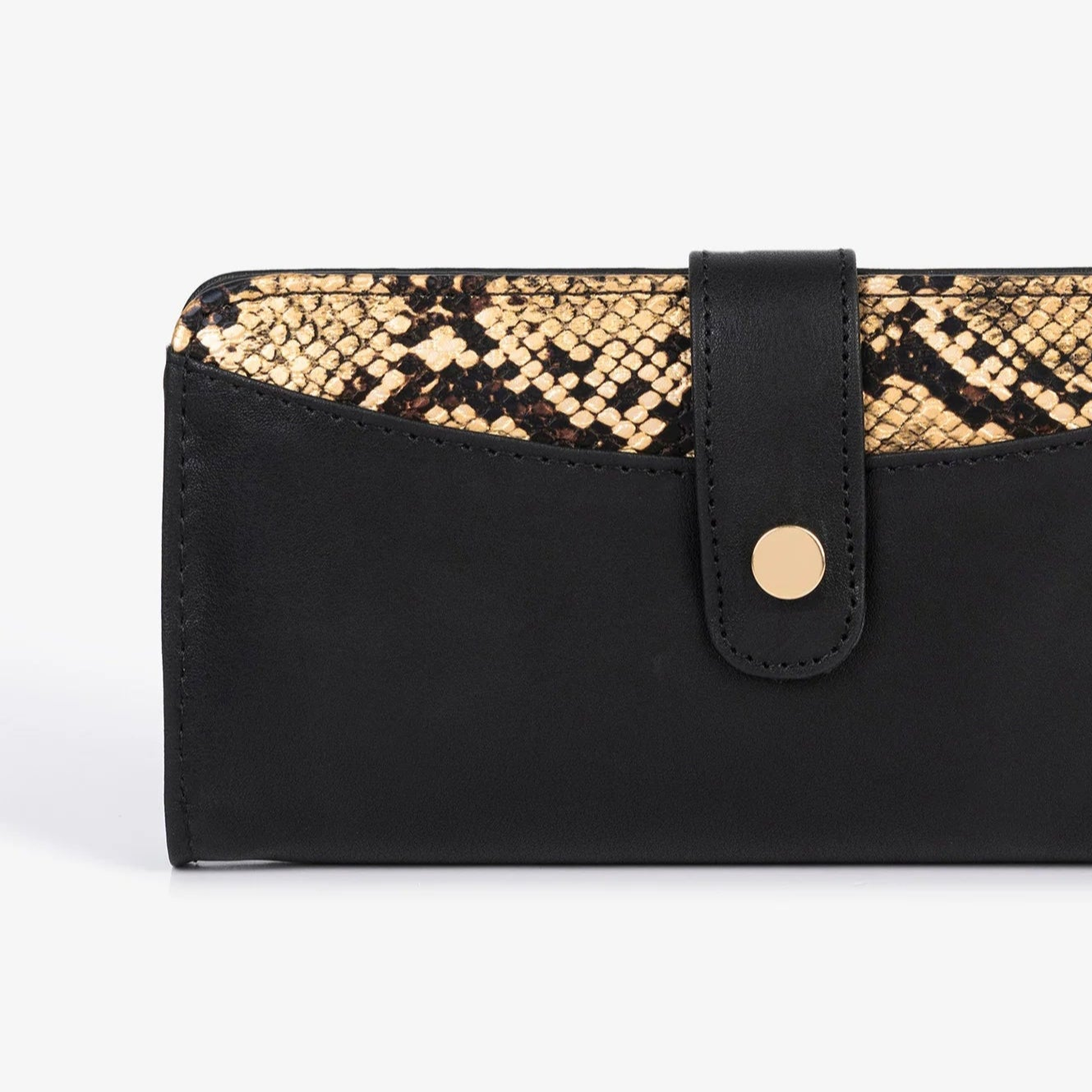 Snakeskin Stripe Wallet – Black - Exclusu