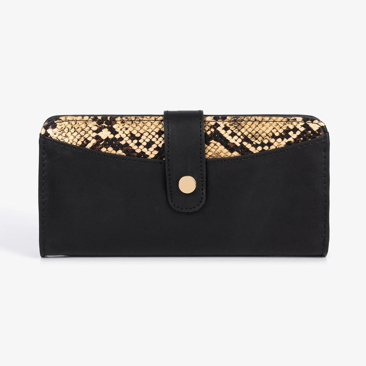 Snakeskin Stripe Wallet – Black - Exclusu