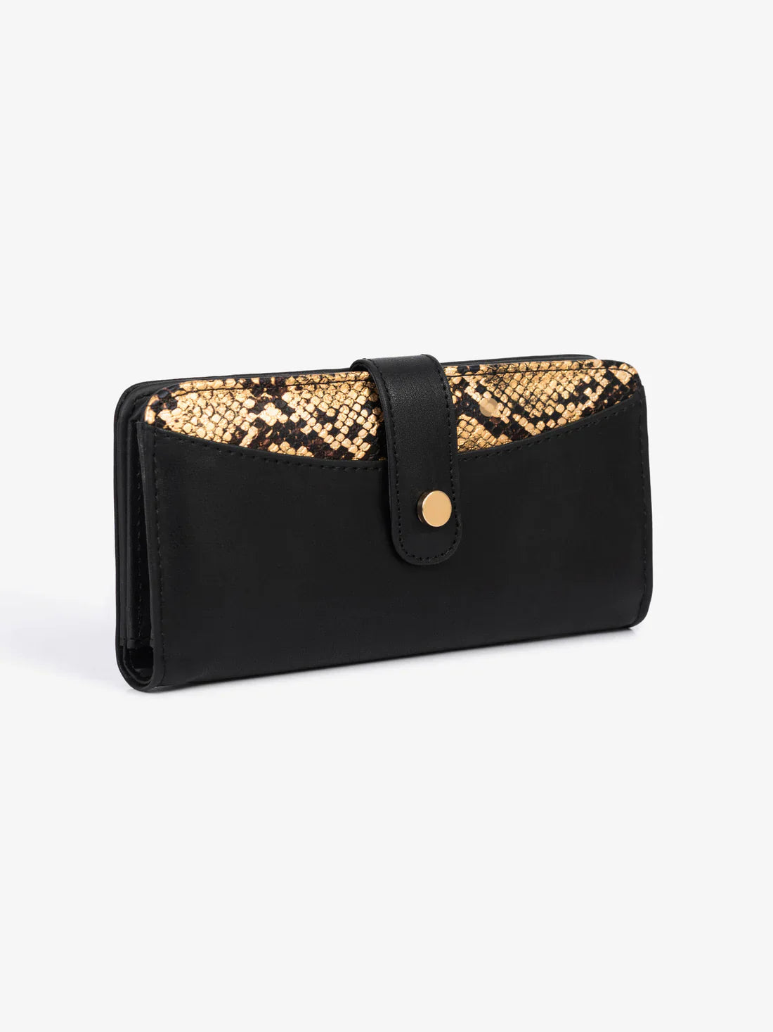 Snakeskin Stripe Wallet – Black - Exclusu