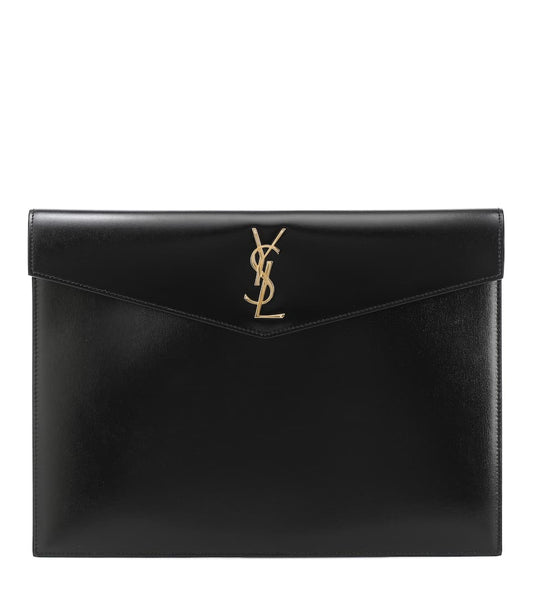 Saint Laurent Uptown Large Leather Clutch