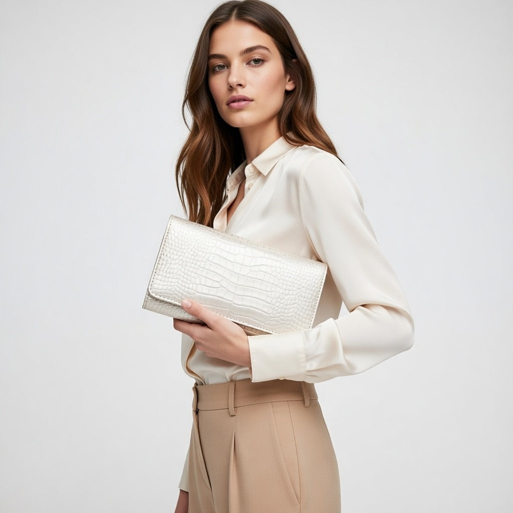 Snakeskin Texture Wallet – Golden